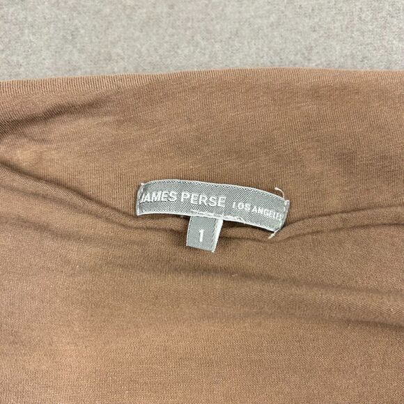 James Perse Off Shoulder Fitted Top Size 1/Small Supima Cotton Jersey Stretch - Picture 2 of 7